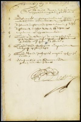 List of letters and papers transmitted to New Netherland by the ship Faith