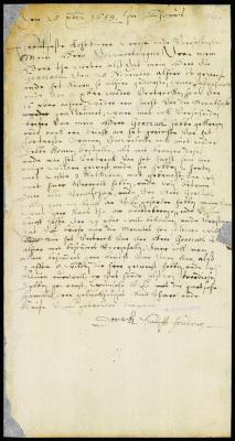 Letter from ensign Smith to vice-director La Montagne