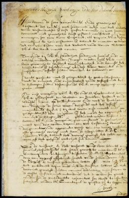 Letter from Stuyvesant to the directors at Amsterdam