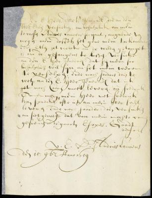 Letter from Andries Laurens to director Stuyvesant