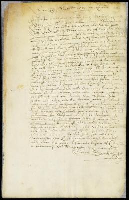 Letter from ensign Smith to director Stuyvesant