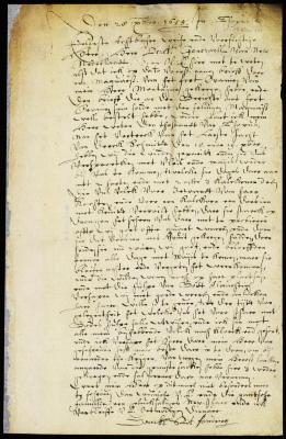 Letter fron ensign Smith to director Stuyvesant