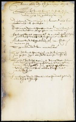 List of letters and papers sent to New Netherland in the ship Golden Arent