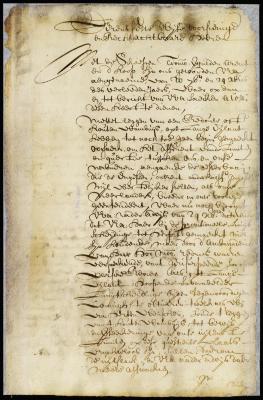 Letter from Stuyvesant to the directors at Amsterdam