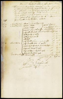 Invoice of goods sent to New Netherland in the ship The Church of Purmerland