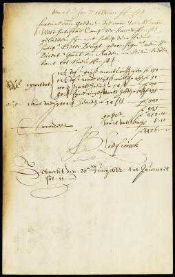 Invoice of goods sent to New Netherland