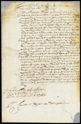 Letter from Stuyvesant to the directors at Amsterdam