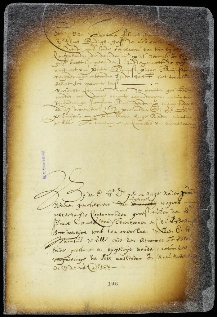 Resolution ordering a settlement of the suit between the fiscal and Claes Bordingh