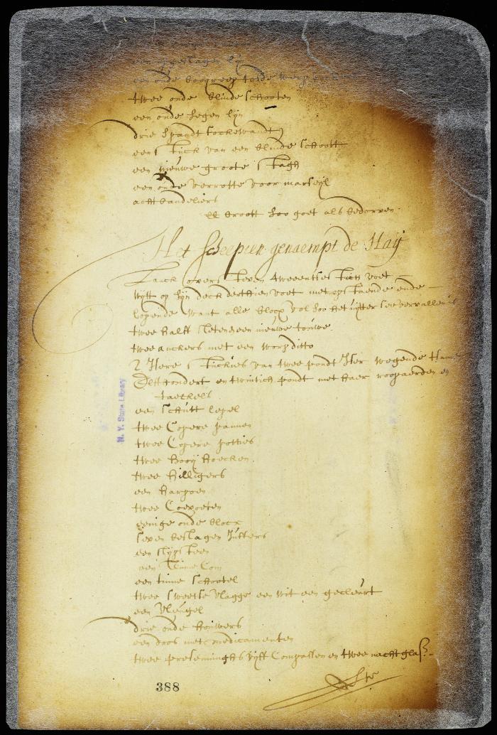 Inventory of the ship and tackle of the Shark