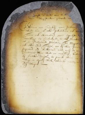 Warrant to levy by execution the rate for the support of rev. Mr. Fordham on the recusants