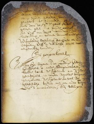 Minute referring to the burgomasters a petition of Anna Bogardus for leave to exchange her lot for another one