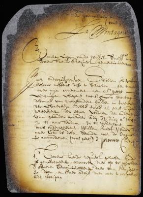 Note of William Kieft in favor of Mr. La Montagne for 200 guilder for a mare