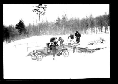 Truck taking passengers up bobsled run