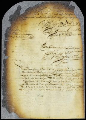 Order for confinement of Carel van Brugge to his house until he complete his accounts