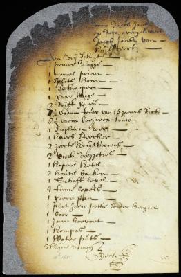 Inventory of articles on board the ship of Jacob Jansen Flodder