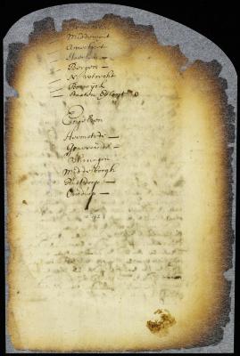 List of towns to which the proclamation of fasting and prayer was transmitted