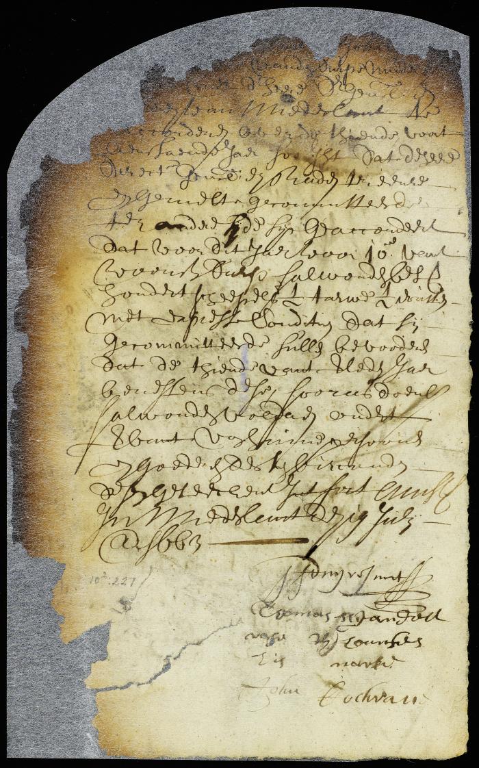 Agreement of town of Middelburgh for the tenths