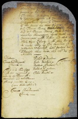 Memorandum as to the number of families to be settled by Mr. Terrey at Matinicock