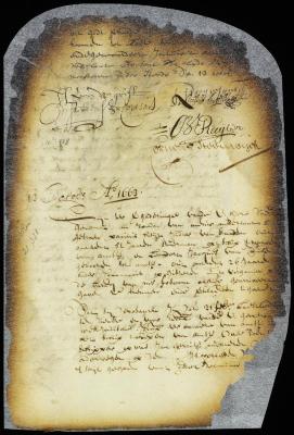 Deposition of the pilot and assistant commissary of the Dutch ship The Arms of Amsterdam