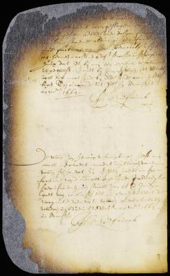 Certificate of commissary Liefrinck that he accidentally omitted the entry of goods in the manifest of the ship The Faith