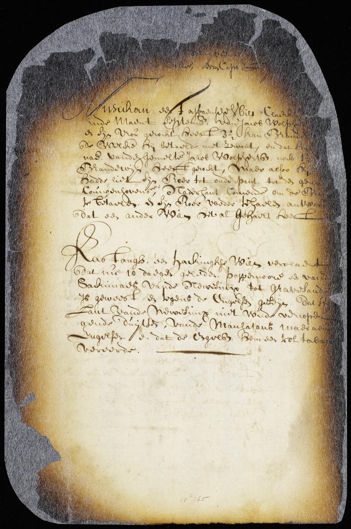 Declaration of a Hackingsack Indian as to the intention of the Nevesinck chief to sell his lands to the English of Gravesend