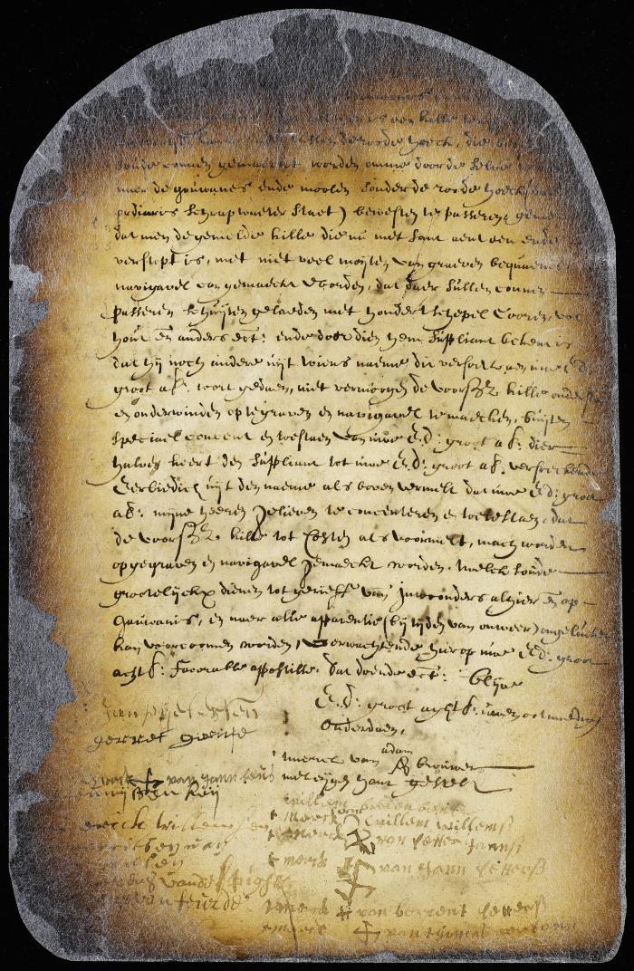 Petition of inhabitants of Gouwanis and Manhattans for permission to clean out the kill at the end of Fredrick Lubbertsen's land