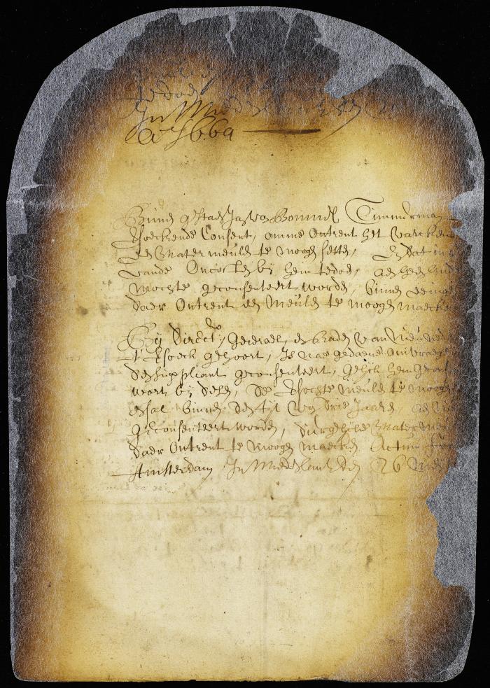 Permit of Jan van Bommel to erect a water mill near Hogs' island