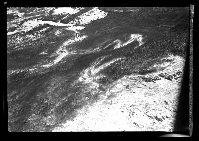 Aerial views of bobsled run at Lake Placid