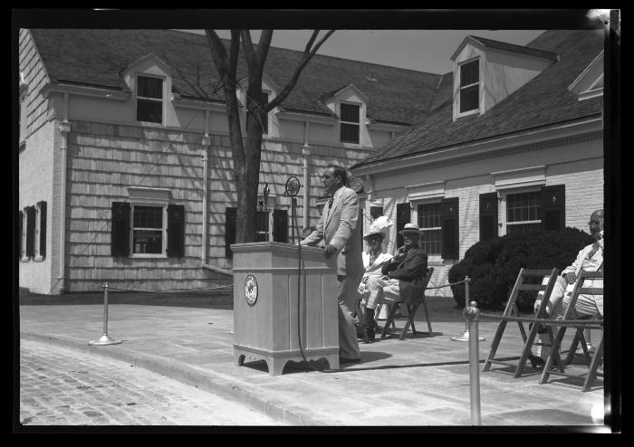 Dedication of Bethpage State Park, L.I., Com'r Osborne and Robert Moses speaking