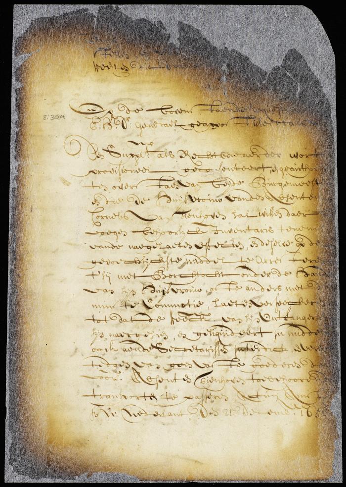 Order to the fiscal to take an inventory of Van Tienhoven's personal effects