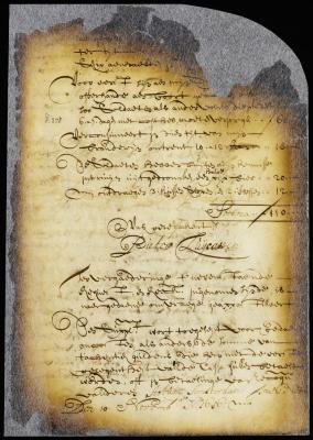 Memorandum of Peter Lucassen's account and order for payment