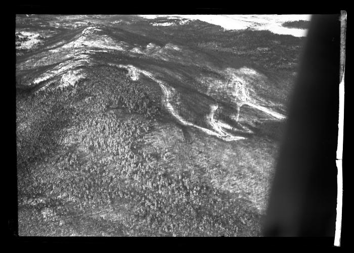 Aerial views of bobsled run at Lake Placid