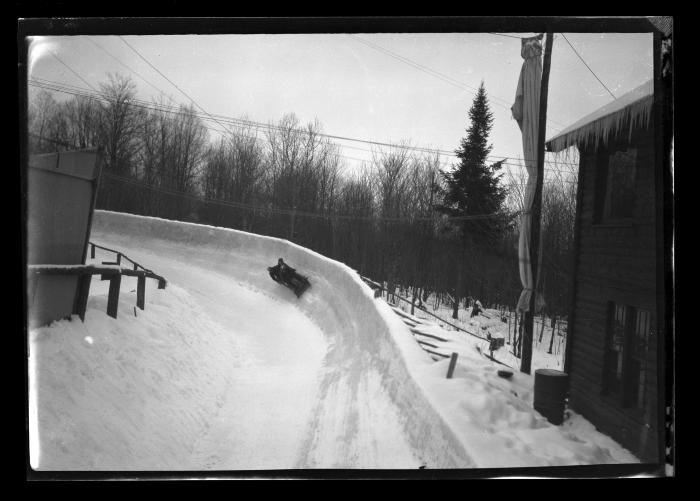 The Mt. Van Hoevenberg Olympic bobsled run at Lake Placid, N.Y.