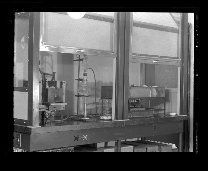 Workstation at the experimental shellfish hatchery in Bayville Bridge, N.Y.