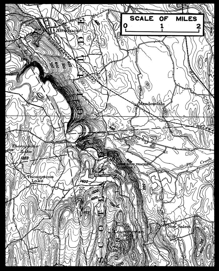 Part of U.S.G.S. Map, Albany-Berne Sheet: Helderberg Escarpment Southeast of Altamont, N.Y.