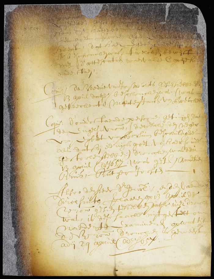 Proceedings in the case of widow Morris vs. Egbert van Borsum's slave