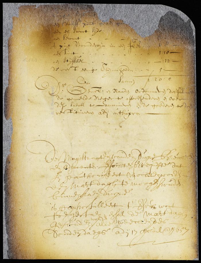 Warrant for the arrest of the slave charged with theft from Widow Morris