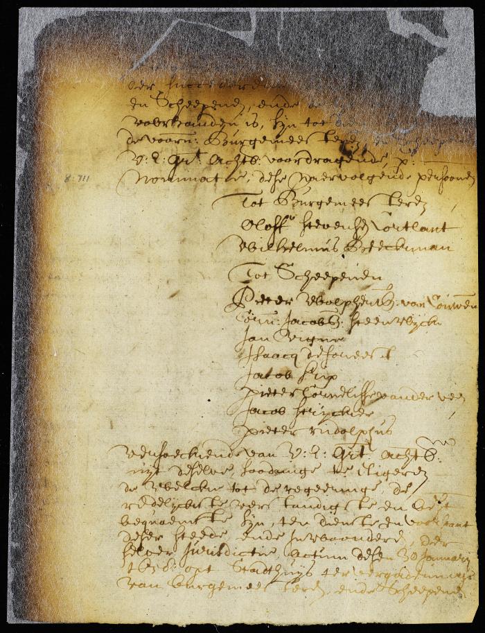 Nomination of burgomasters and schepens of New Amsterdam for the ensuing year