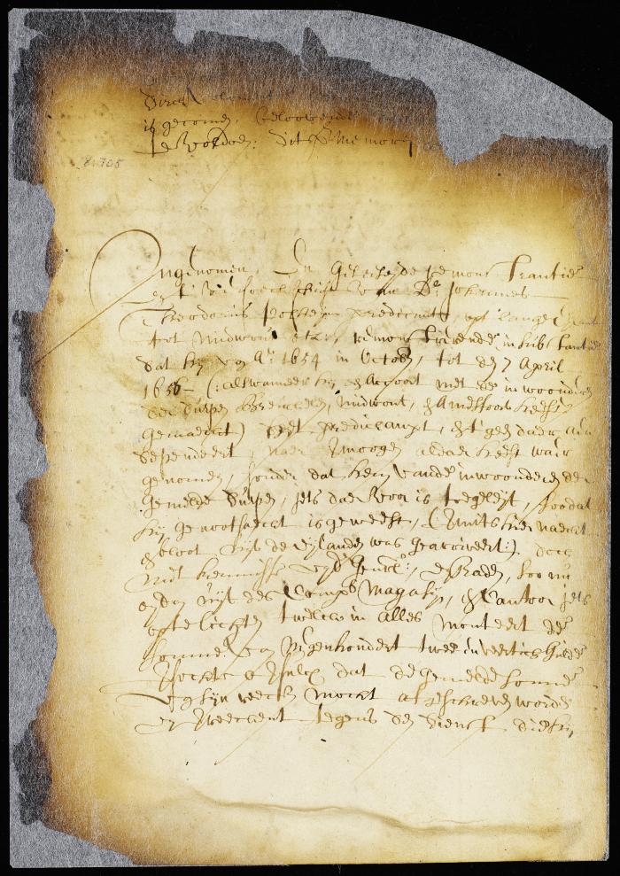 Minute of consent of Dirck Volckertsen to pay the fine for wounding a man