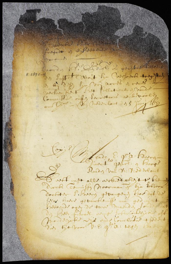 Order to Secretary van Ruyven to go on board the ship St. Pierre and examine his commission