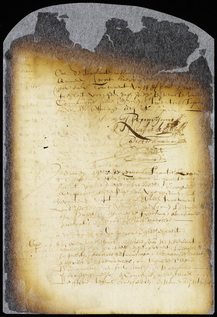 Summons of Lodewyck ——, Jan Martyn, Nicholas the Frenchman, Abraham Jansen, alias the Mulatto, and Gerrit the wheelwright to appear before the council and answer a complaint of sheriff Tonneman