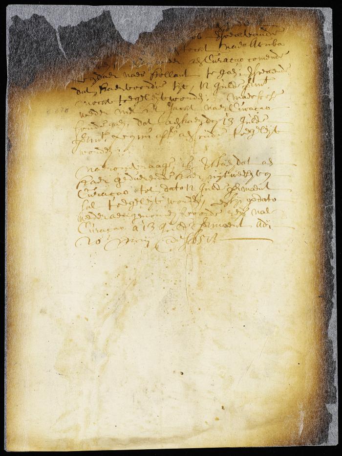 Order fixing the pay of two sailors for a voyage to Curaçao