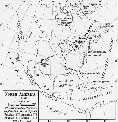 Map - Map of North America in 1650