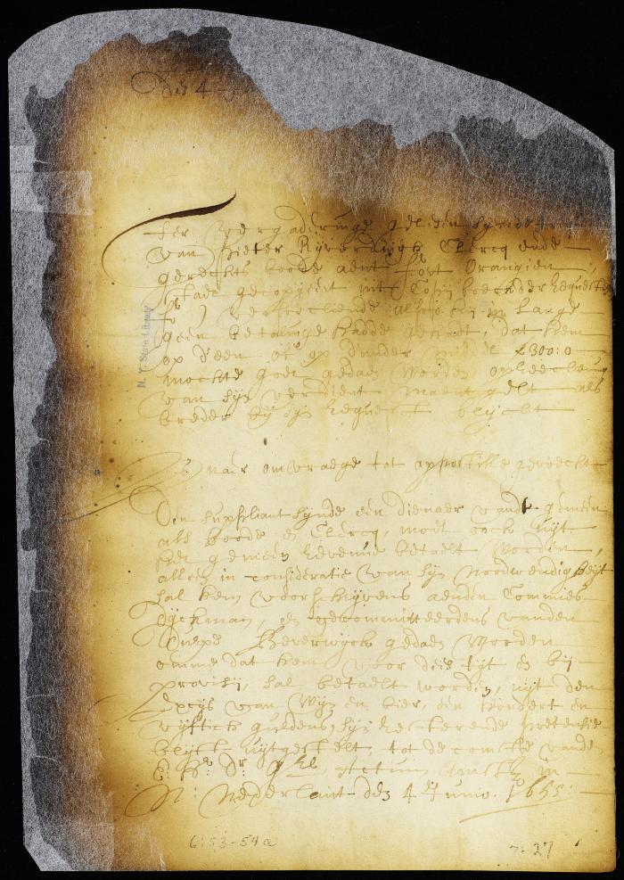 Order on a petition of Peter Ryverding, clerk of the court at Fort Orange, allowing him part of his salary [Copy of Volume 6:53b]