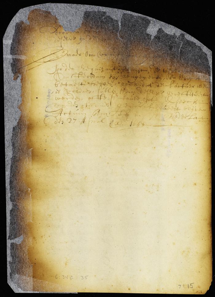 Order requiring Cornelis Martense to prove that the duties have been paid on certain liquors seized and deposited in the public store [Copy of Volume 6:34c]