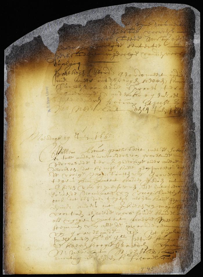 Minute of the attendance on the council of William Bount (Bowne) stating his disapproval of the election of magistrates and pledging himself to abide by the patent [Copy of Volume 6:62]