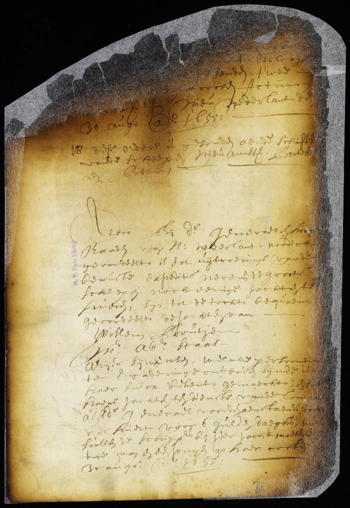 Charter of three ships to accompany the expedition against the Swedes [Copy of Volume 6:85b]