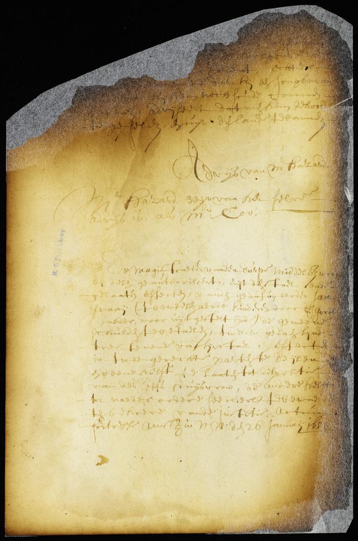 Order of the magistrates of Middelborgh respecting the disposal of the estate of John Gray, a fugitive from justice [Copy of Volume 6:251a]