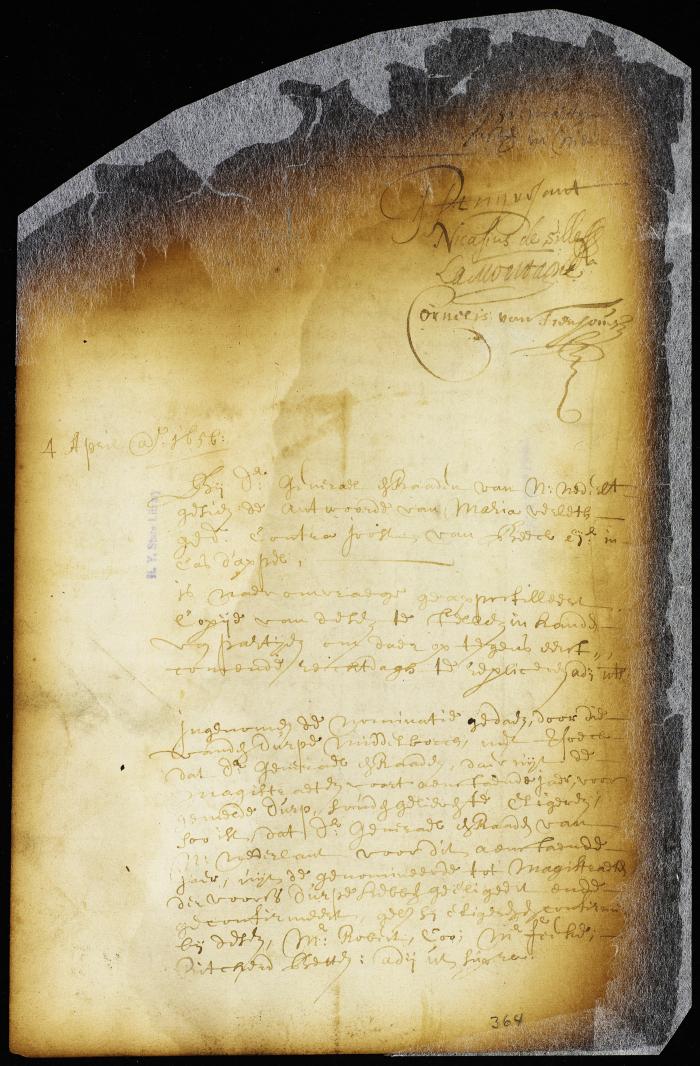 Proceedings in a suit between Maria Verleth and Joost van Beeck [Copy of Volume 6:350a]