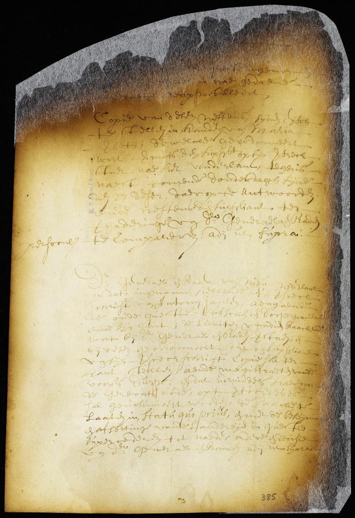 Order to Anthony Jansen to serve the magistrates of Gravesend with a copy of his complaint against them [Copy of Volume 6:364b]